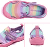 ALEADER Toddler BoysGirls Water Shoes Kids Swim Beach SandalsPink Rainbow