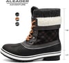 ALEADER Womens Fashion Waterproof Winter Snow BootsBlackGrey