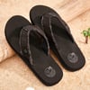 ALEADER Mens Canvas Flip Flops Beach Thong Sandals Lightweight amp ComfortBlack