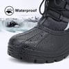 ALEADER Mens Winter Waterproof Snow Boots Insulated Shell Comfort Warm InnerBlackElastic Lace