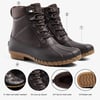 ALEADER Mens Duck Boot  Waterproof Shell  Fur Lined Insulated Winter Snow BootDark Brown