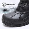 ALEADER Mens Waterproof Winter Snow Boots ThinsulateBlack Canvas02