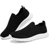 ALEADER Womens Slip On Comfort Walking Shoes Lightweight Stretch Knit Sneakers Breathable Athletic TennisBlack