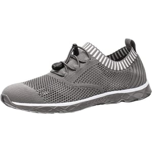 Aleader Mens Mesh Slip On Water ShoesOvercast Gray Knit