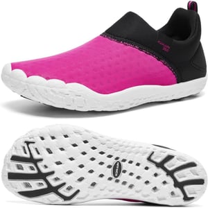 Womens Hydro Barefoot Water Shoes  Ultra Lightweight Drain Sole  QuickDry Tech Upper  Beach  River Water ShoeBlackFushia