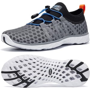 ALEADER Mens Quick Drying Aqua Water Shoes2GrayBlackOrange