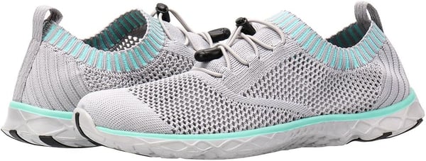 ALEADER Womens Lightweight Aqua Water Shoes Slipon Quick Drying Swim ShoesGrayAqua Sky