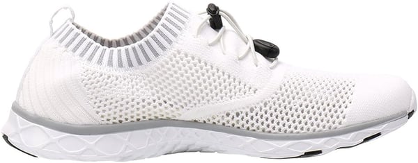 Aleader Mens Mesh Slip On Water ShoesWhiteGray Knit