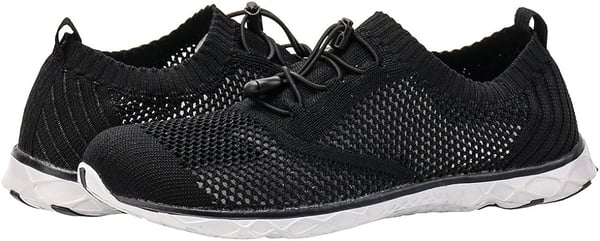 Aleader Mens Mesh Slip On Water ShoesBlackGray Knit