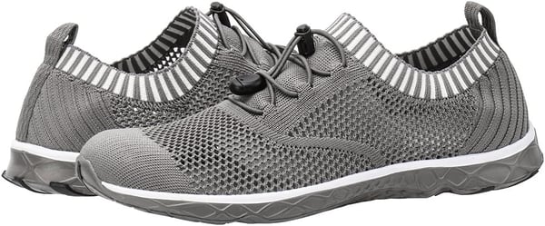 Aleader Mens Mesh Slip On Water ShoesOvercast Gray Knit