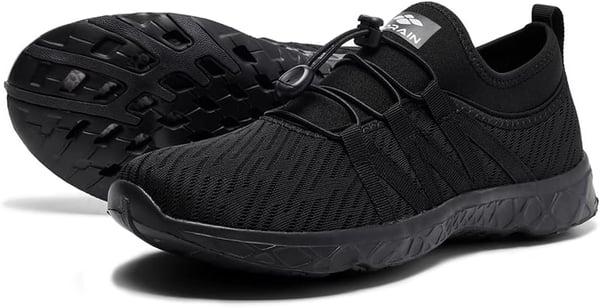 ALEADER Mens Quick Drying Aqua Water Shoes1All Black