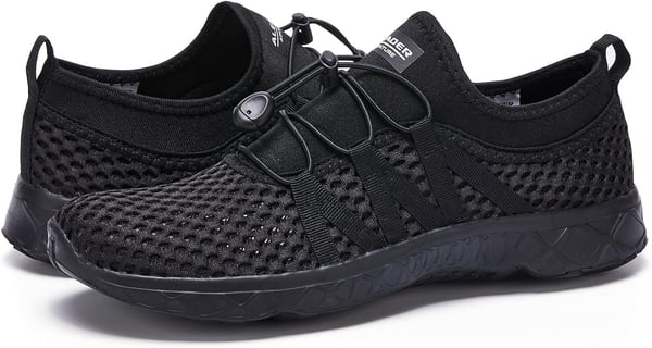 Aleader Mens Mesh Slip On Water ShoesAll Black