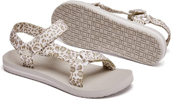 ALEADER Womens Sandals Sport Athletic Sandals for WaterWalkOutdoorTravelCampingWhite Leopard