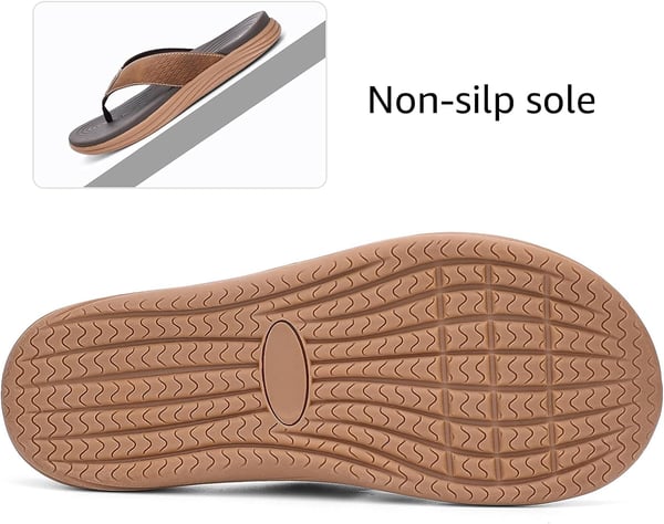 ALEADER Mens Flip Flops Arch Support Beach Thong Sandals with Soft Cushion Footbed Allday Comfort WaterfriendlyALEADER Mens Flip Flops Arch Support Beach Thong Sandals with Soft Cushion Footbed Allday Comfort Waterfriendly