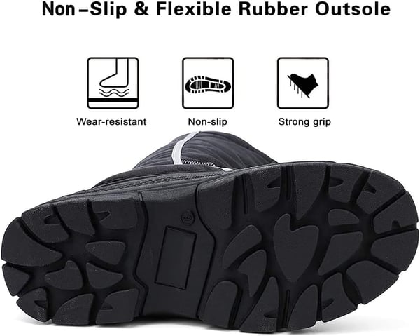 ALEADER Mens Winter Waterproof Snow Boots Insulated Shell Comfort Warm InnerBlackElastic Lace