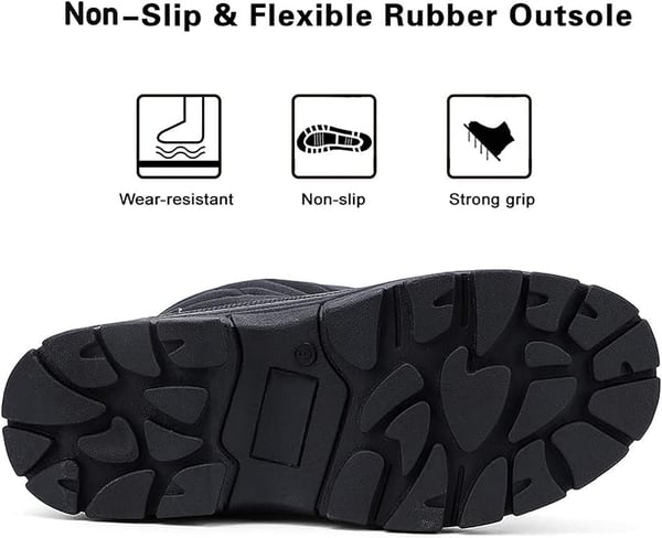 ALEADER Mens Insulated Waterproof Outdoor Warm Snow BootsBlackBuckle