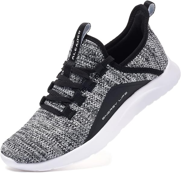 ALEADER Womens Energycloud Lightweight Slip On Walking Running ShoesBlack Gray