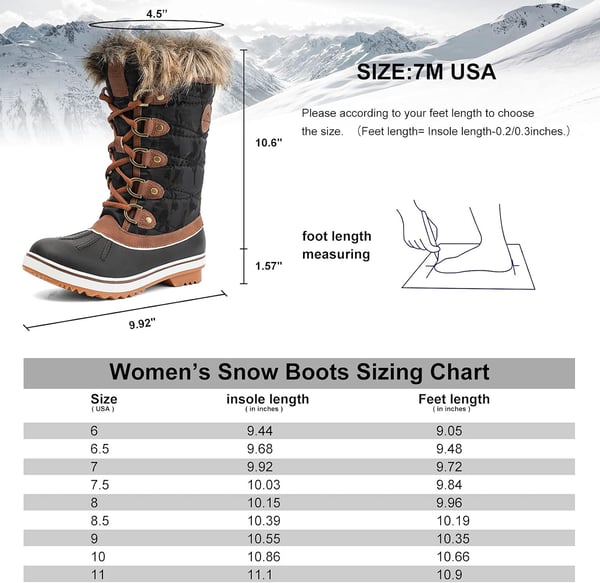 ALEADER Women Snow Boots Winter Waterproof Warm MidCalf BootsBlackBrown