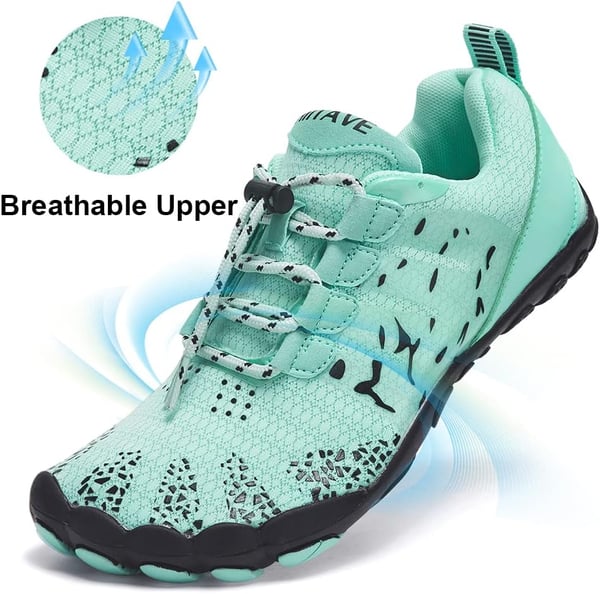 HIITAVE Women Barefoot Water Shoes Breathable Beach Shoes Minimalist for Outdoor HikingMintgreen