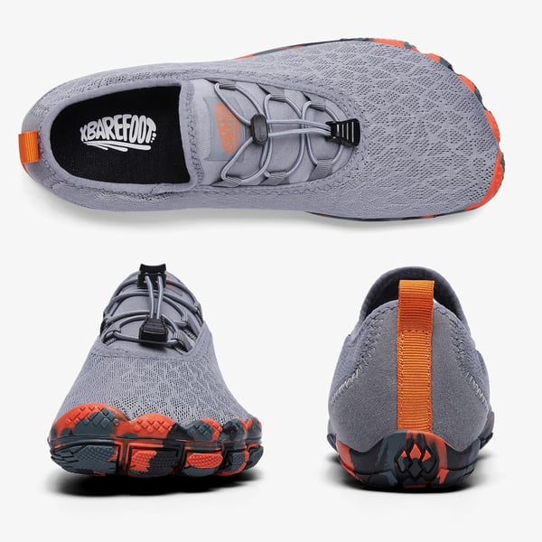 ALEADER Barefoot Water Shoes Men Non Slip Swim Beach Shoes for Hiking Walking RiverDark GreyOrange