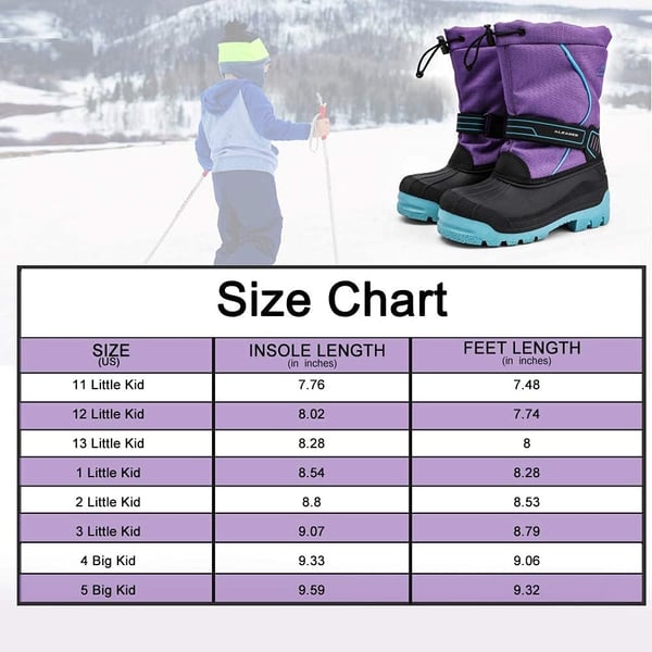 ALEADER Kids Outdoor Snow Boots Insulated Boys Girls Waterproof Winter Boots Little KidBig KidPurple