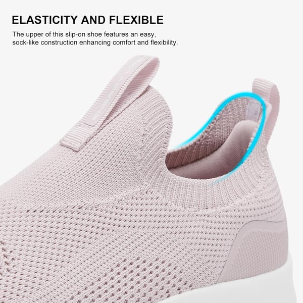 ALEADER Womens Slip On Energycloud Walking Shoes Stretch Knit Sneakers Breathable Athletic TennisPrime Pink