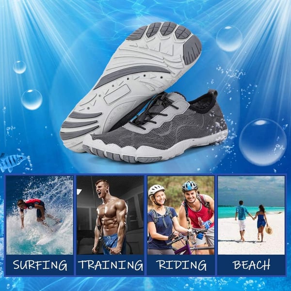 hiitave Womens Water Shoes Quick Dry Barefoot for Swim Diving Surf Aqua Sports Pool Beach Walking YogaGrey