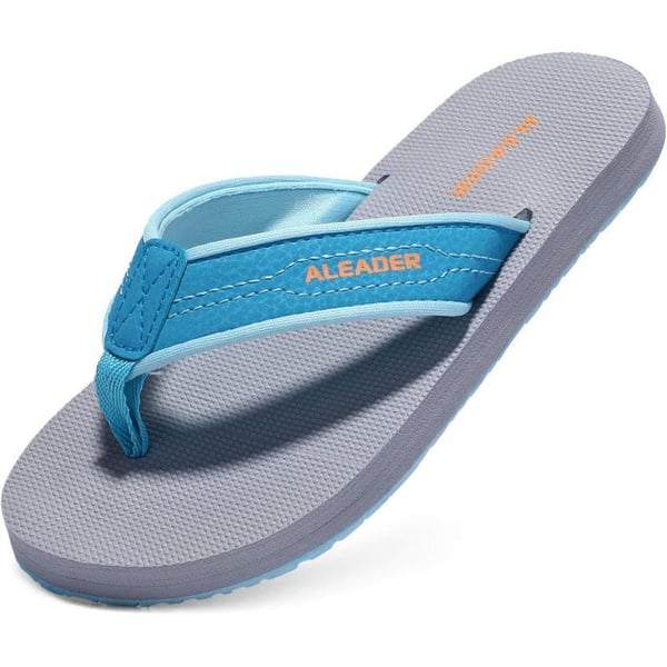 ALEADER Kids Flip Flops Sandals Lightweight Thong Sandals BeachPool Youth Slides Little KidBig KidTurquoise