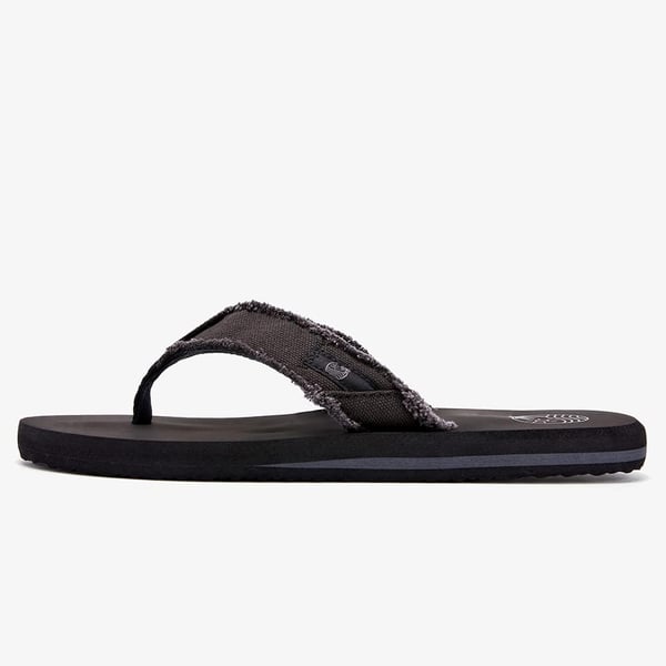 ALEADER Mens Canvas Flip Flops Beach Thong Sandals Lightweight amp ComfortBlack