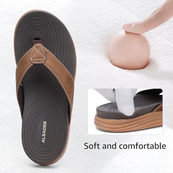 ALEADER Mens Flip Flops Arch Support Beach Thong Sandals with Soft Cushion Footbed Allday Comfort WaterfriendlyALEADER Mens Flip Flops Arch Support Beach Thong Sandals with Soft Cushion Footbed Allday Comfort Waterfriendly