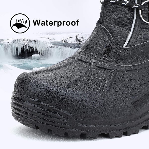 ALEADER Mens Winter Waterproof Insulated Shell Warm Inner Comfortable Outdoor Snow BootsBlackLace