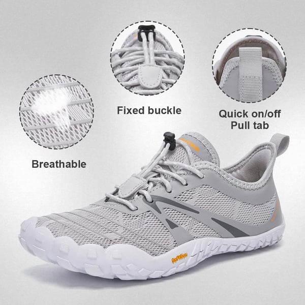 ALEADER Womens Barefoot Trail Running Shoes Minimalist  Wide Toe  Zero DropLight Gray