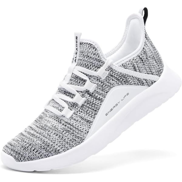 ALEADER Mens Energycloud Slip On Running Walking Shoes Cushion Lightweight SneakersWhiteGray