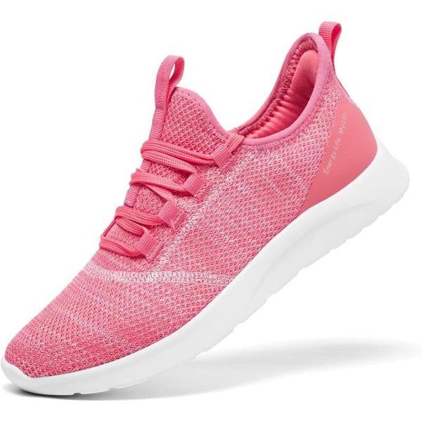 ALEADER Womens Slip On Tennis Shoes Energycloud Comfort Walking SneakersHeather PinkWhite