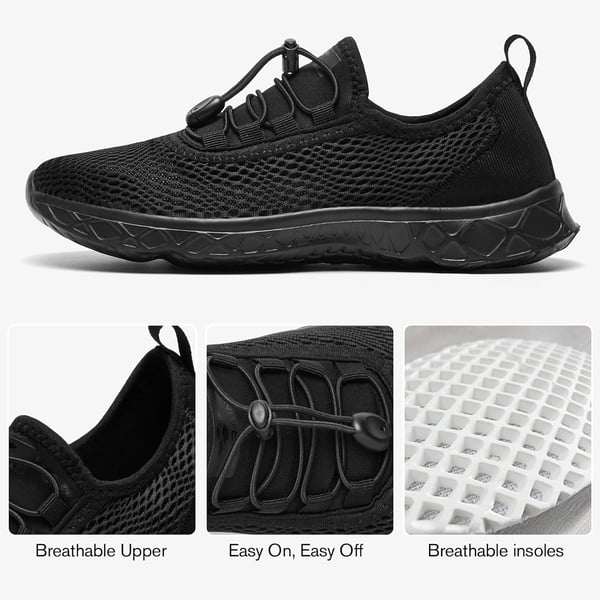 imageALEADER Mens Stylish Water Shoes QuickDry Xdrain Water Sneakers Lightweight ampamp Comfort FootedAll Black