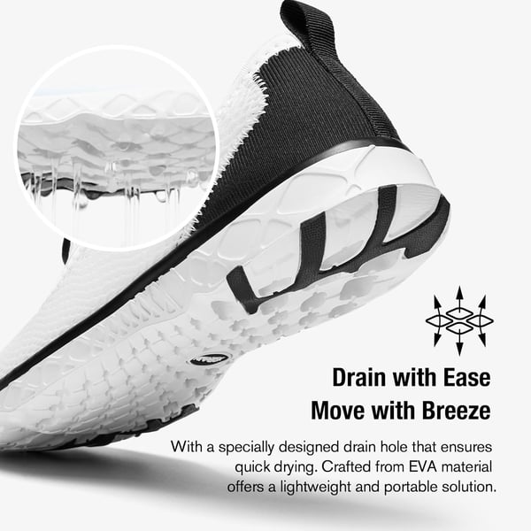 imageALEADER Mens Stylish Water Shoes QuickDry Xdrain Water Sneakers Lightweight ampamp Comfort FootedWhiteBlack