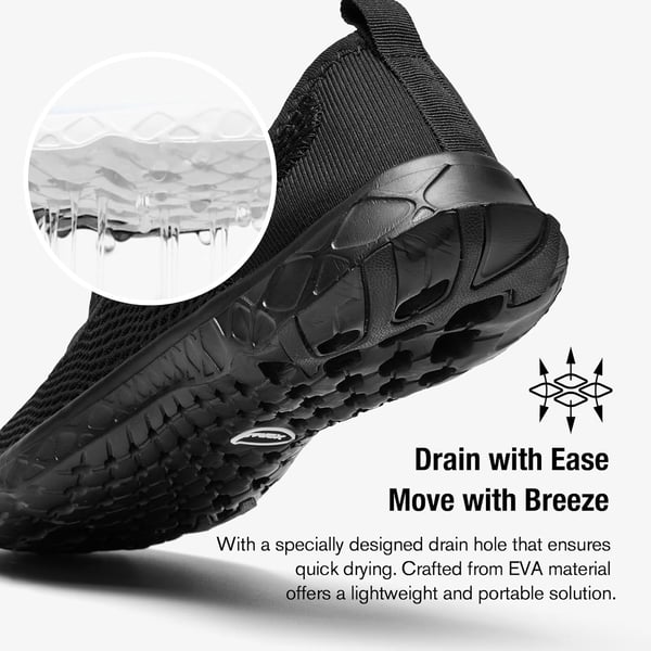 imageALEADER Womens Stylish Water Shoes QuickDry Xdrain Water Sneakers Lightweight ampamp Comfort FootedAll Black