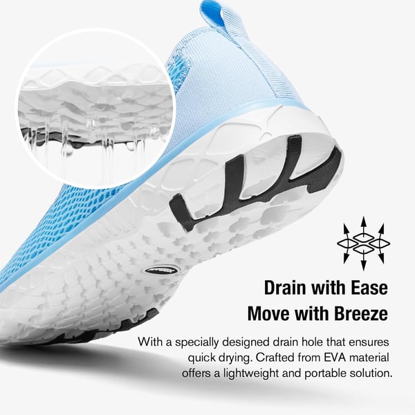 imageALEADER Womens Stylish Water Shoes QuickDry Xdrain Water Sneakers Lightweight ampamp Comfort FootedSky Blue