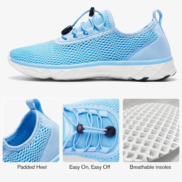 imageALEADER Womens Stylish Water Shoes QuickDry Xdrain Water Sneakers Lightweight ampamp Comfort FootedSky Blue