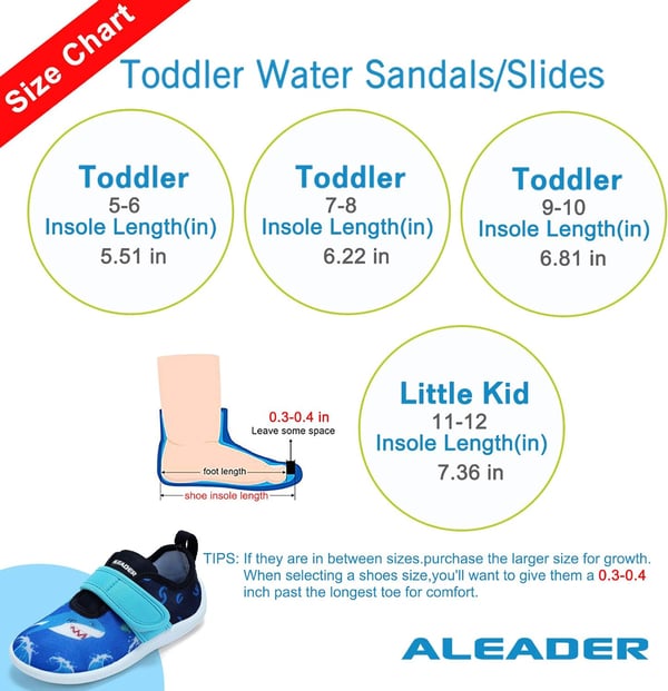 ALEADER Boys amp Girls Quick Dry Water Shoes  Lightweight Slip On Barefoot Swim Shoes for ToddlerALEADER Boys amp Girls Quick Dry Water Shoes  Lightweight Slip On Barefoot Swim Shoes for Toddler