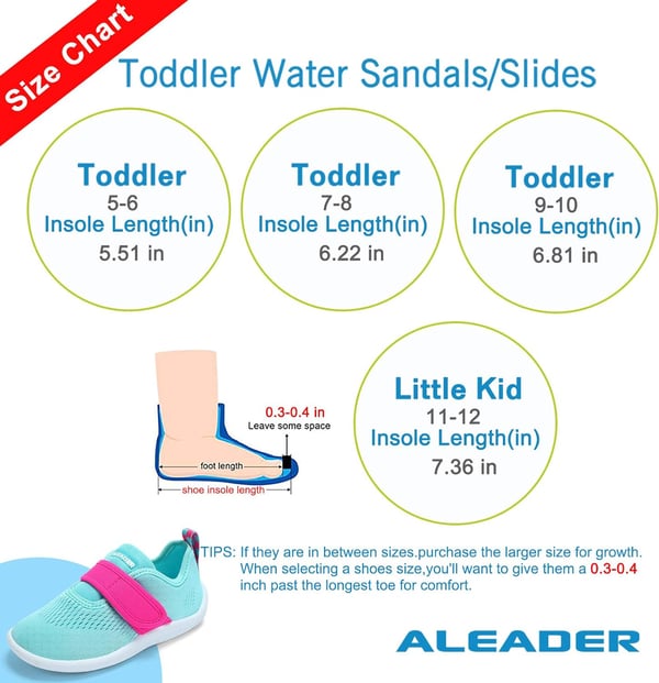 ALEADER Boys amp Girls Quick Dry Water Shoes  Lightweight Slip On Barefoot Swim Shoes for ToddlerAqua Blue