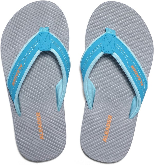 ALEADER Kids Flip Flops Sandals Lightweight Thong Sandals BeachPool Youth Slides Little KidBig KidTurquoise