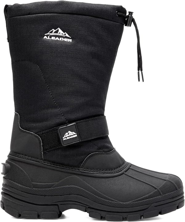 ALEADER Mens Insulated Waterproof Outdoor Warm Snow BootsBlack400g Thinsulate