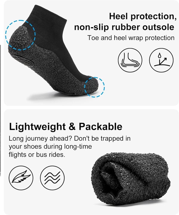 ALEADER Barefoot Sock Shoes for Men and Women  Lifting Shoes Zero Drop Minimalist Toe  MultiOccasion Ultra Portable Water Shoes  ECO VeganBlack Fushia