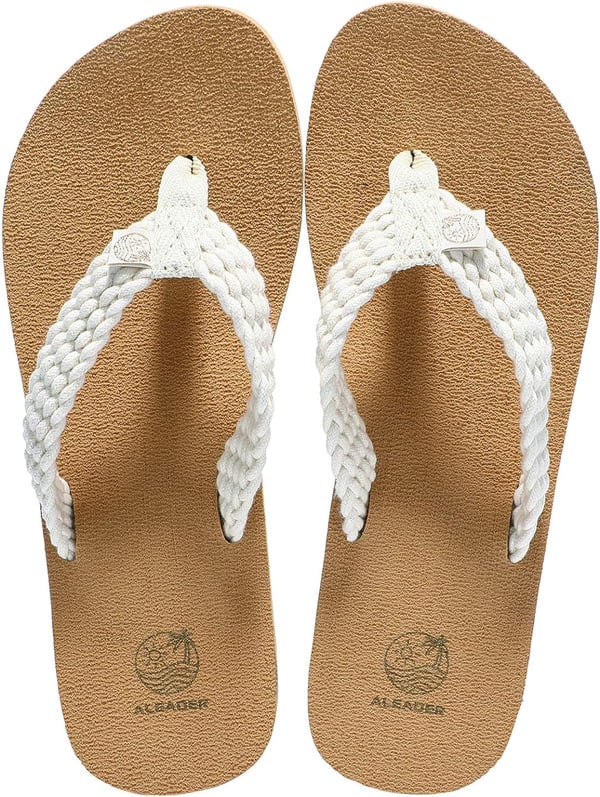 ALEADER Womens Flip Flops Comfort Thong Sandals Ultimate Cushioned Footed  Allday ComfortALEADER Womens Flip Flops Comfort Thong Sandals Ultimate Cushioned Footed  Allday Comfort