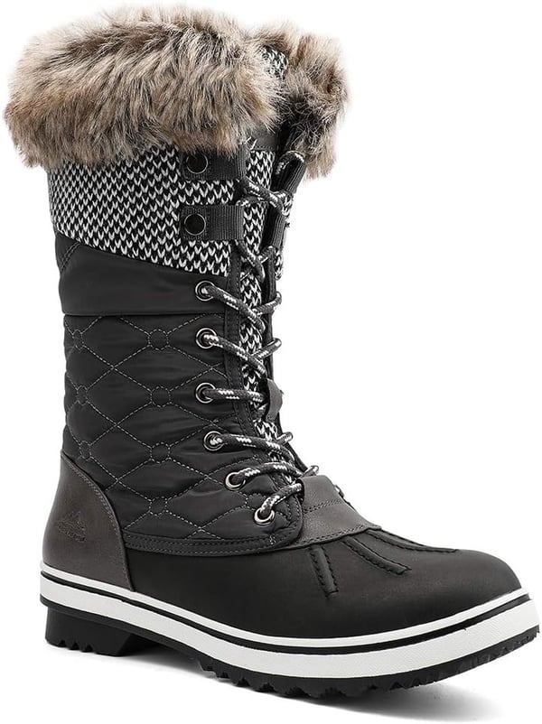 ALEADER Womens Winter Boots Waterproof Cold Weather Snow BootsGrey