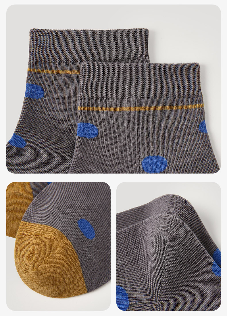 LL Socks Women Ankle Socks Spring Wishes Polka Dot Stripes Socks 5 Pairs