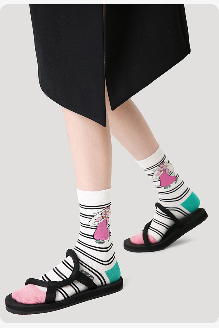 LL Socks Women Crew Socks Colorful Fairy Tale Animal Happy Style Socks 5 Pairs