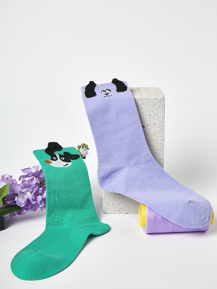 LL Socks Women Crew Socks Hooray for Cute Colourful Animal Couple Socks 5 Pairs
