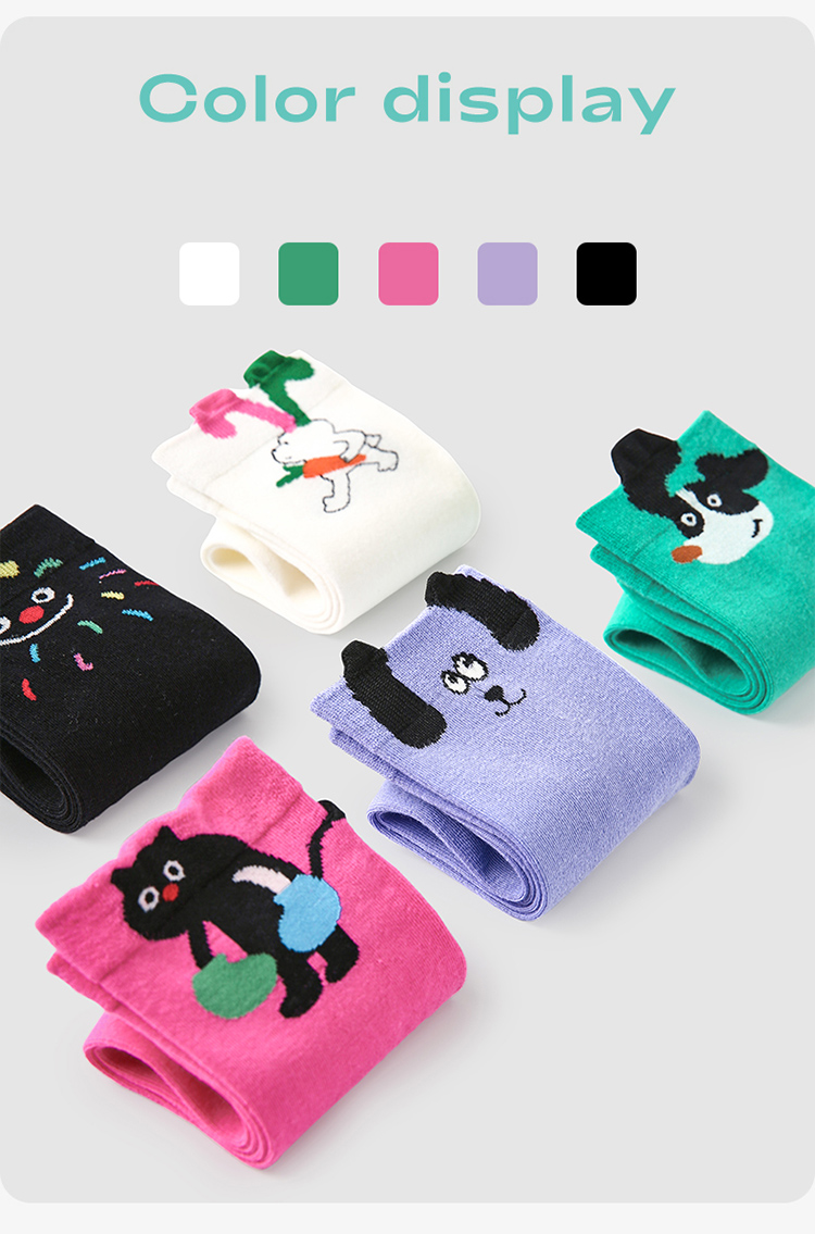 LL Socks Women Crew Socks Hooray for Cute Colourful Animal Couple Socks 5 Pairs
